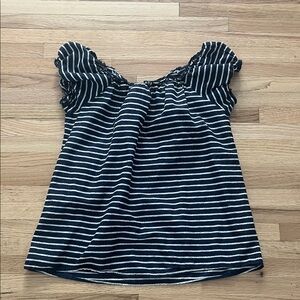 J. Crew Navy and White Striped Blouse, XS